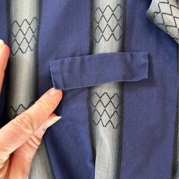 Vintage 1950’s Jonathan Logan Navy and Grey Striped Button Front Dress size XS - Picture 7 of 11